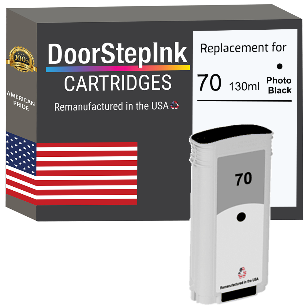 DoorStepInk Brand for HP 70 130-ml (C9449A) Photo Black Remanufactured in the USA Ink Cartridge, C9449A