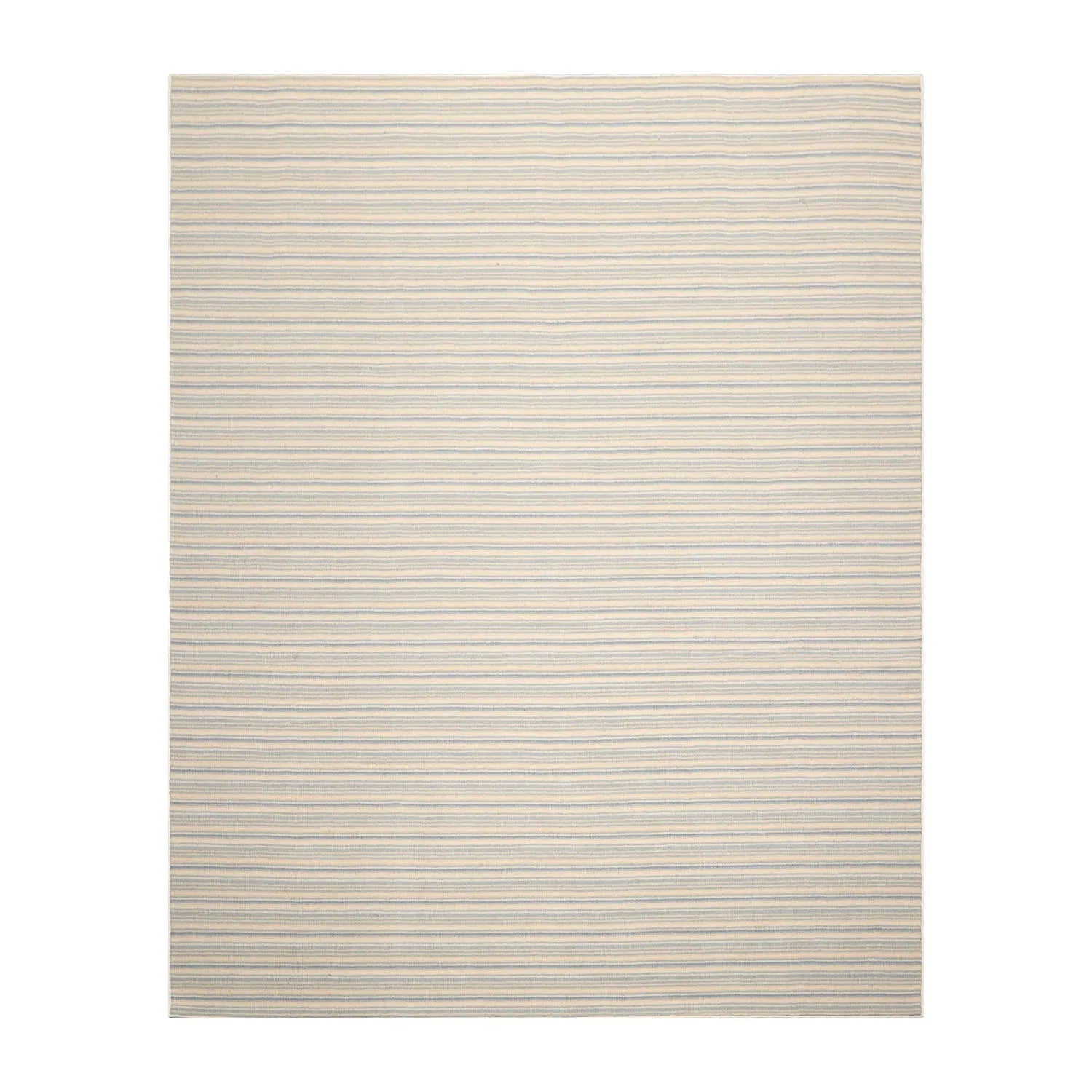 LoomBloom Multi Sizes Ivory Hand Woven Contemporary Striped 100% New Zealand Wool Oriental Area  Rug