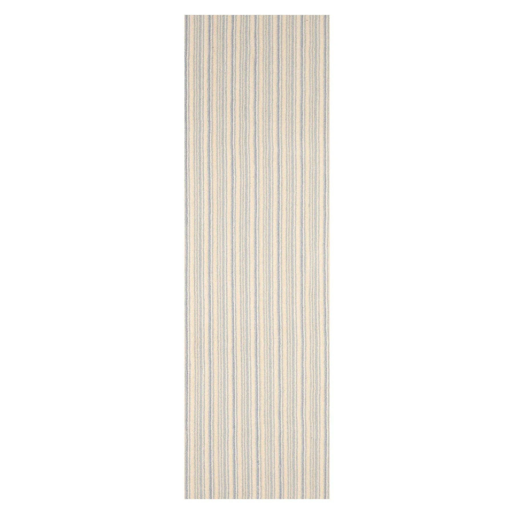 LoomBloom Multi Sizes Ivory Hand Woven Contemporary Striped 100% New Zealand Wool Oriental Area  Rug