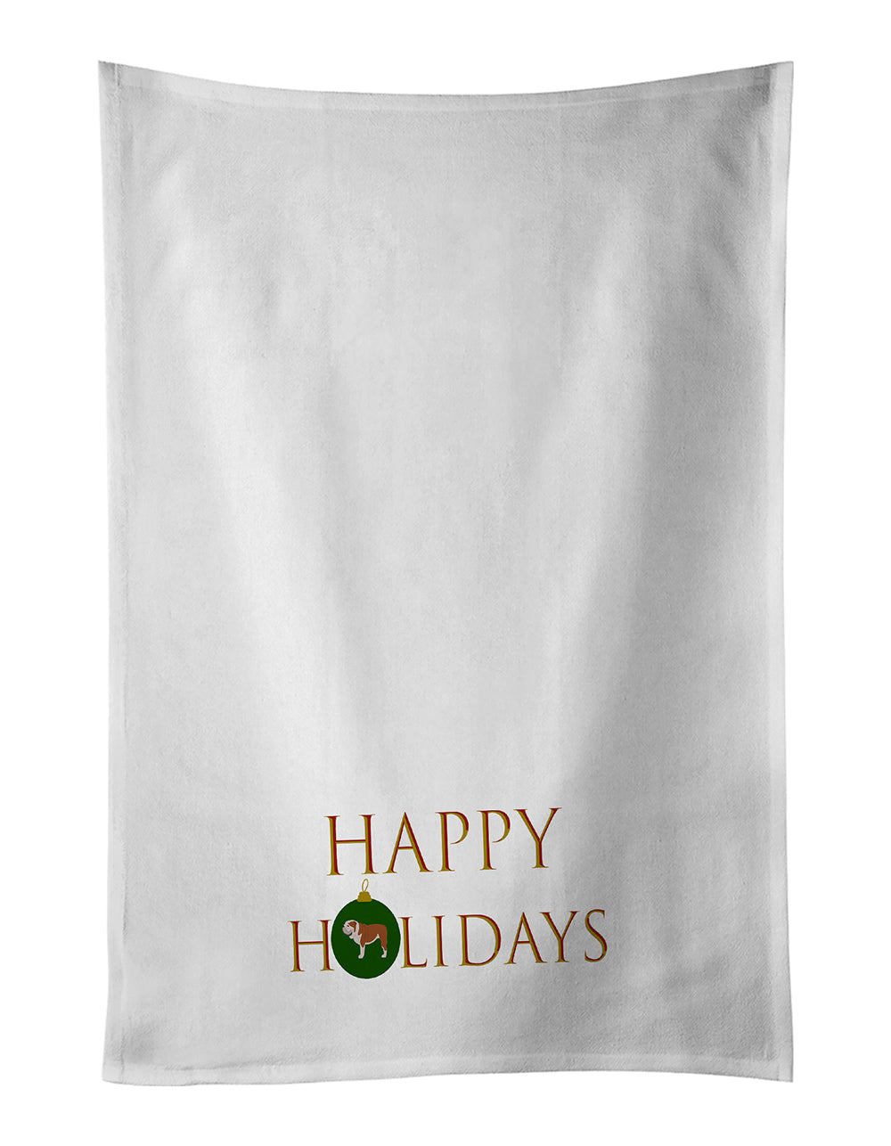 English Bulldog Happy Holidays Kitchen Towel Set of 2
