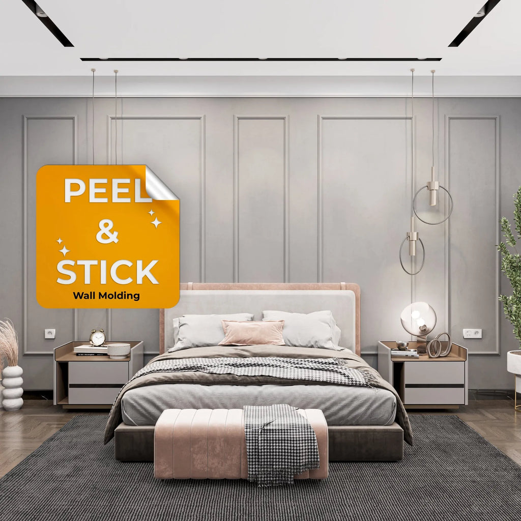 Peel and Stick Wall Molding Kit - 5 Vertical Frames | Easy Self-Adhesive Installation