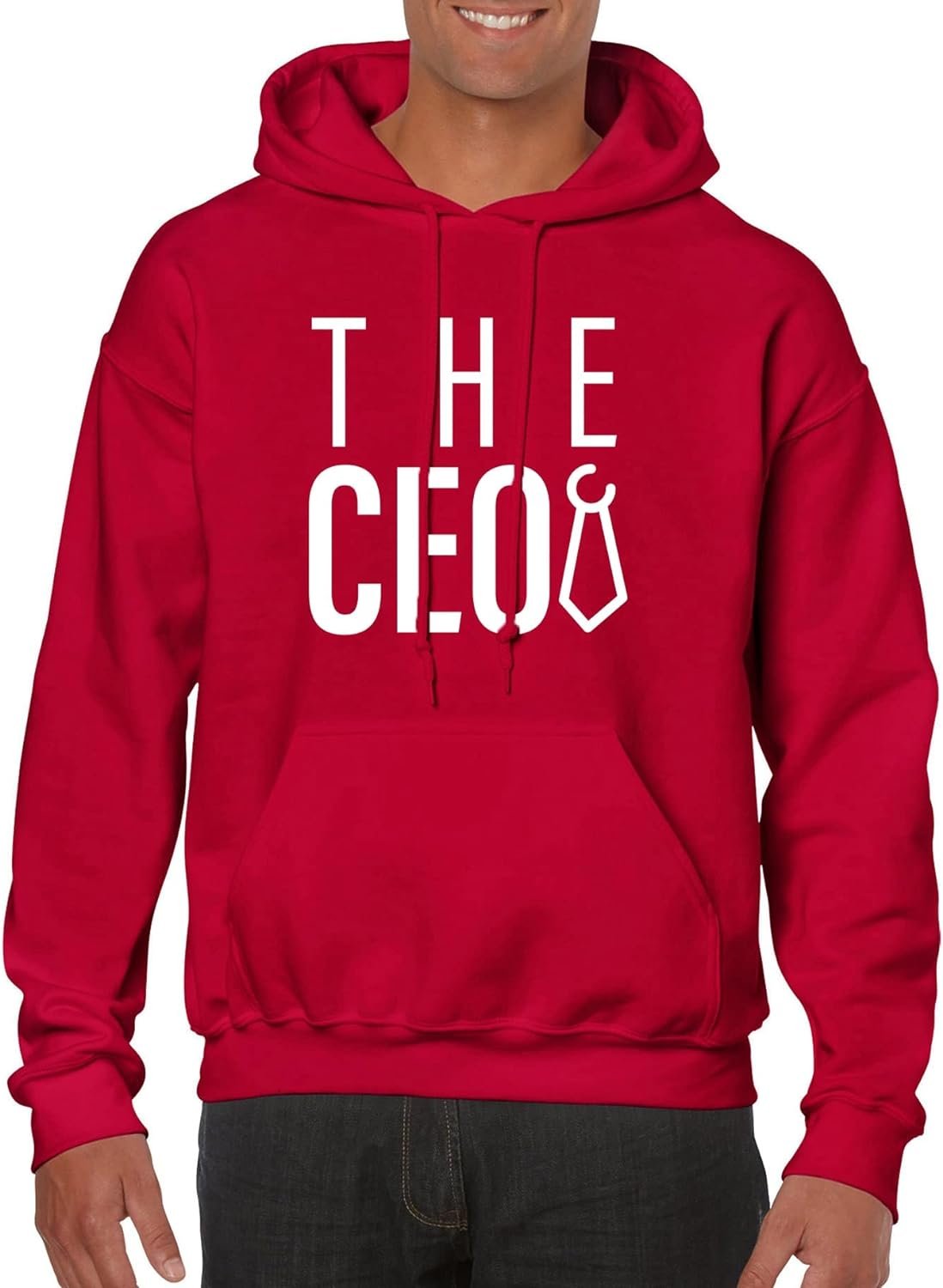 THE CEO Men’s Hoodie (as1, alpha, one_size, regular, regular, Standard, Red, 3XL)