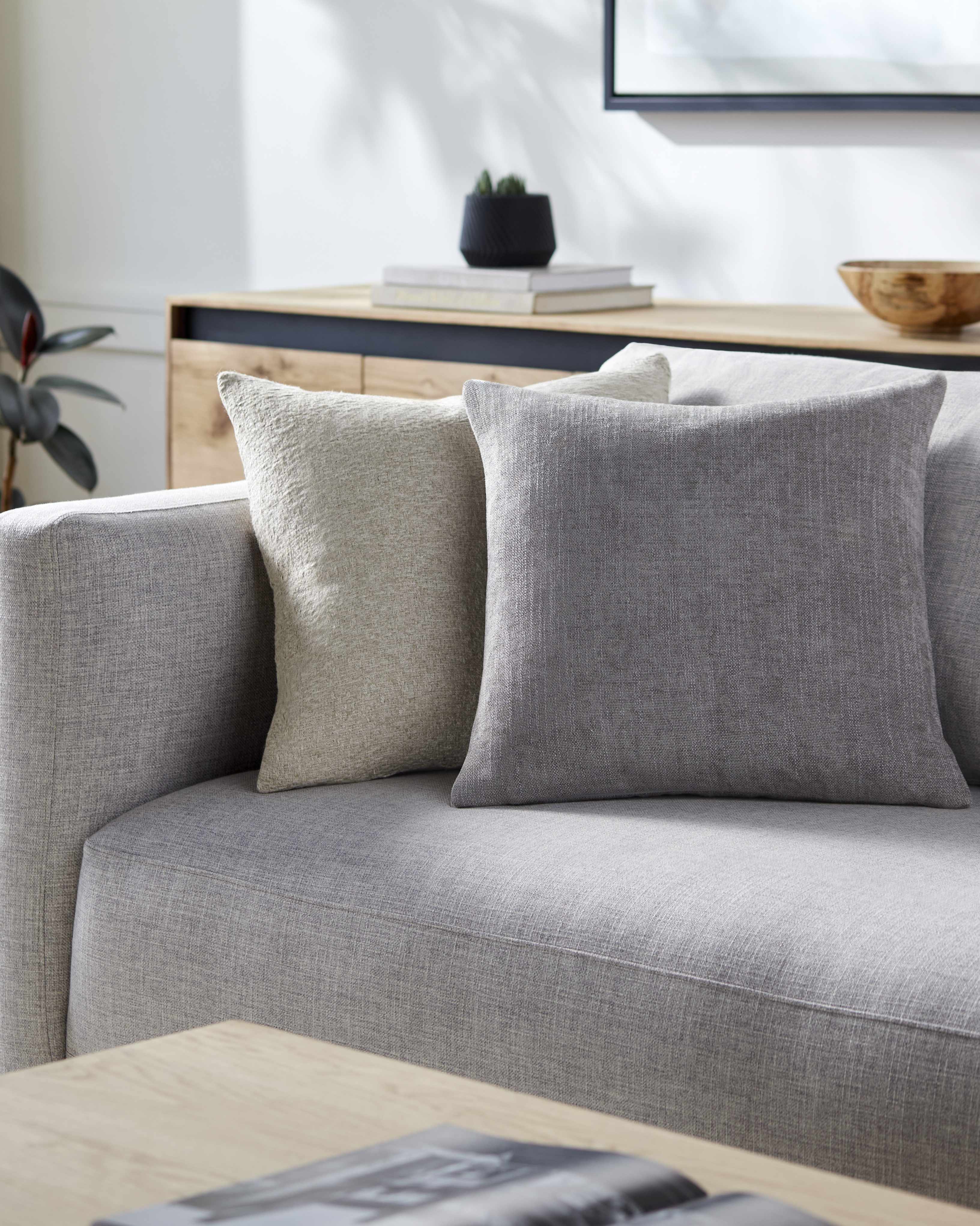 Zihna Slate Gray Throw Pillow - Clearance